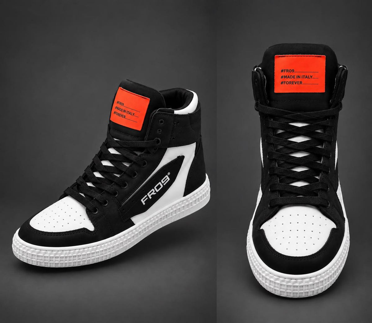 Scarpe mod Off White con dettaglio arancio
