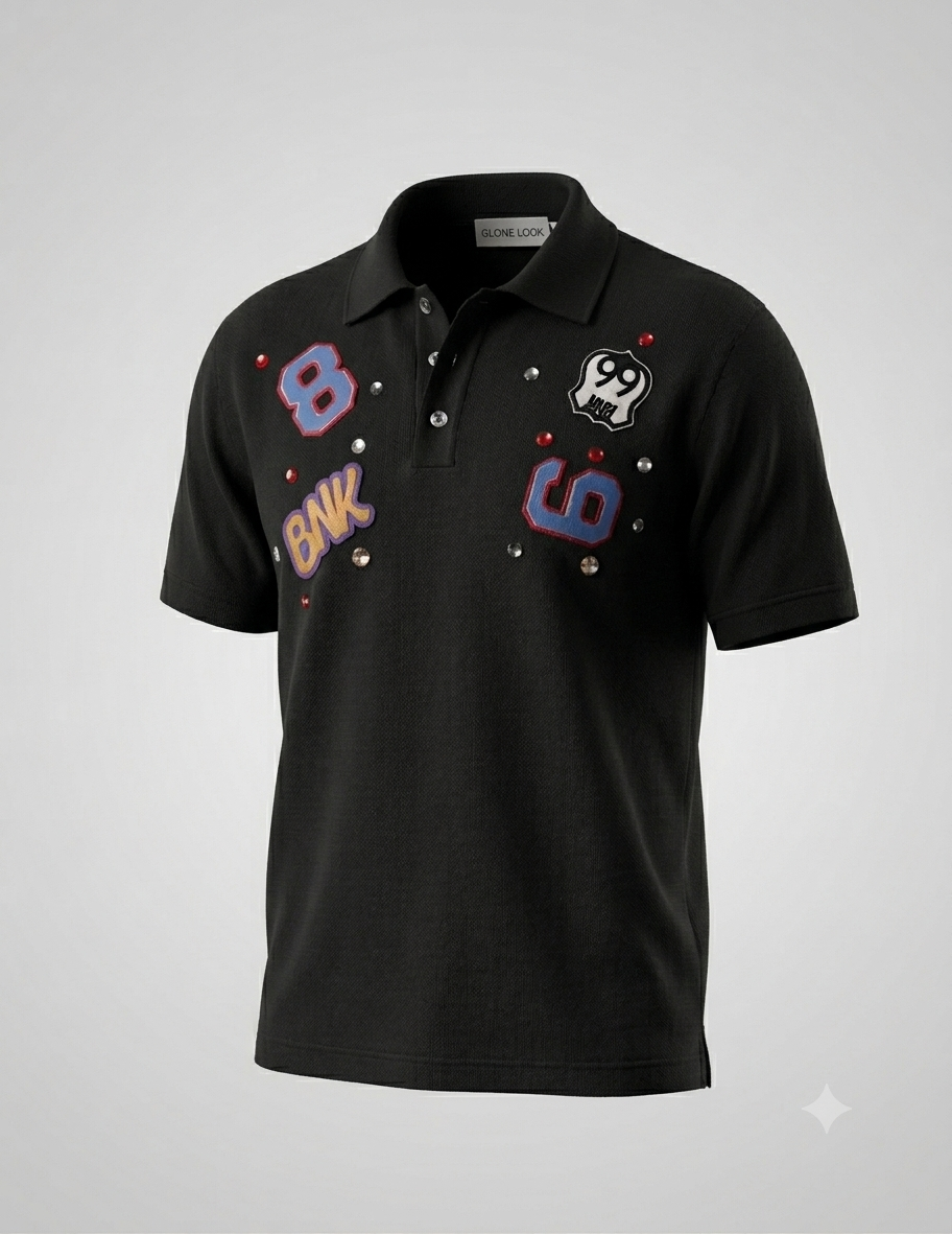 Polo Bambino strass e stampa