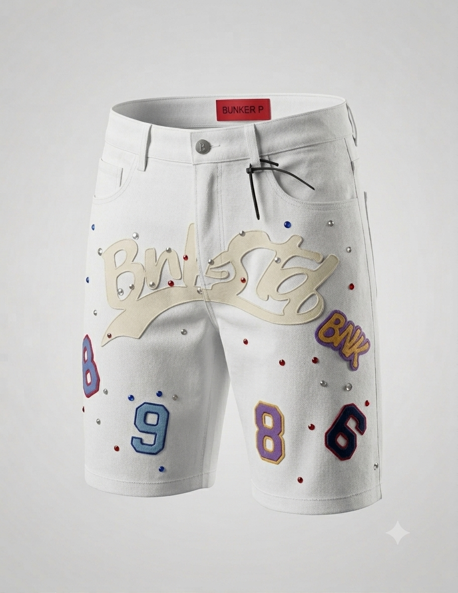 Bermuda bimbo The Bunker con applicazioni strass