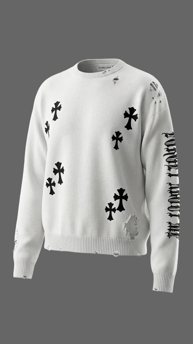 Maglioncino uomo con stampa cross